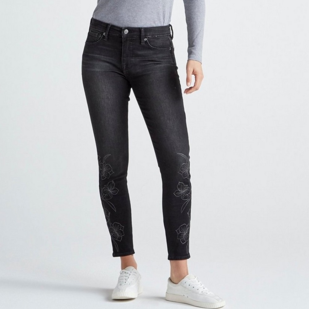 LUCKY BRAND NWT embroidered Ava Super Skinny mid rise denim jeans womens size 24